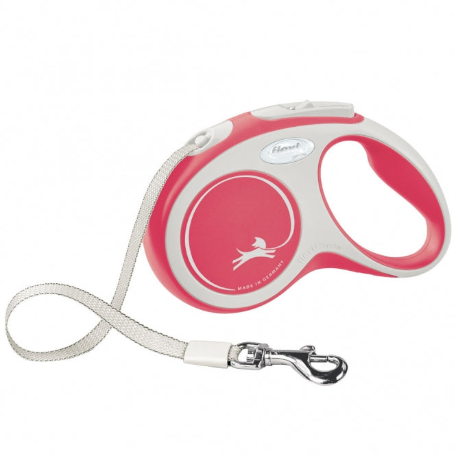 Trixie FLEXI Rollleine New COMFORT Gurt - 5m, bis 15kg - rot – Vorderansicht