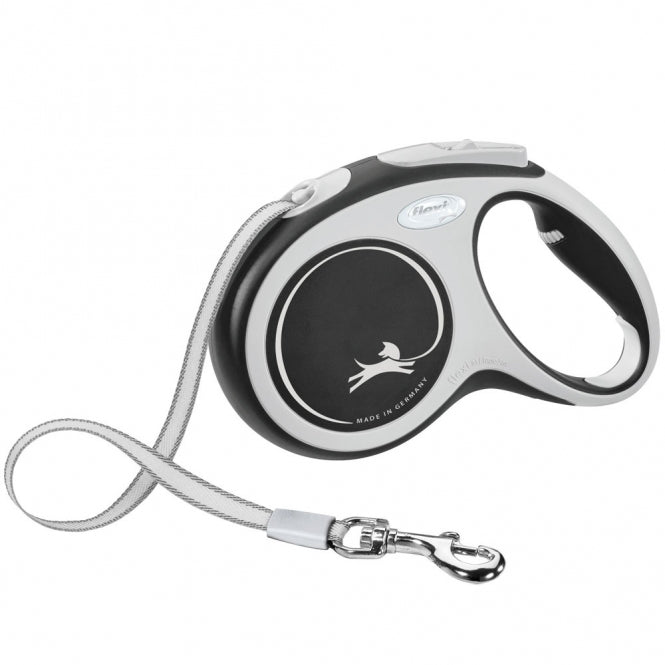 Trixie FLEXI Rollleine New COMFORT Gurt - 5m, bis 25kg - schwarz – Vorderansicht