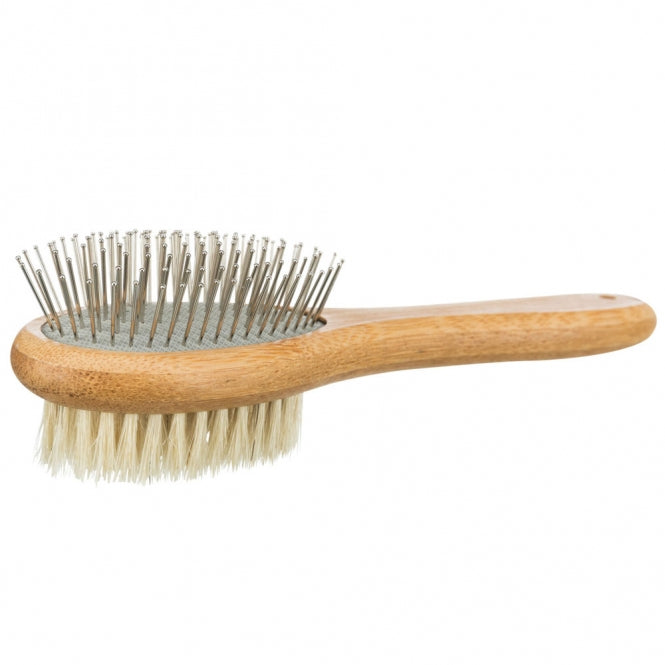 Trixie Trixie beidseitige Bürste aus Bambus - 5 x 19 cm – Anwendung