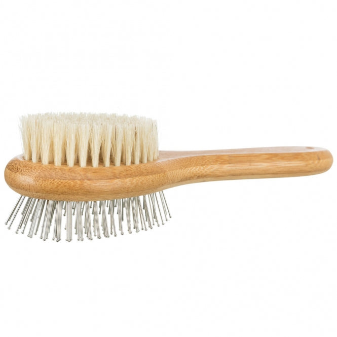 Trixie Trixie beidseitige Bürste aus Bambus - 5 x 19 cm – Seitenansicht