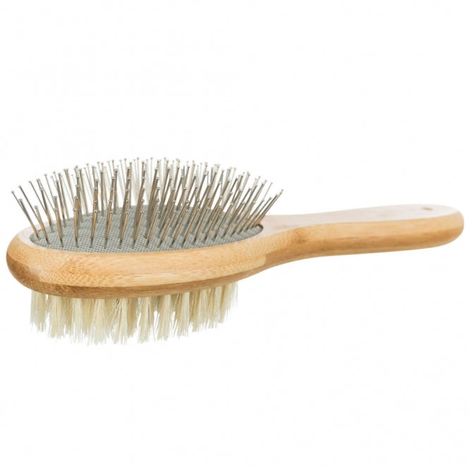 Trixie Trixie beidseitige Bürste aus Bambus - 6 x 22 cm – Detailansicht