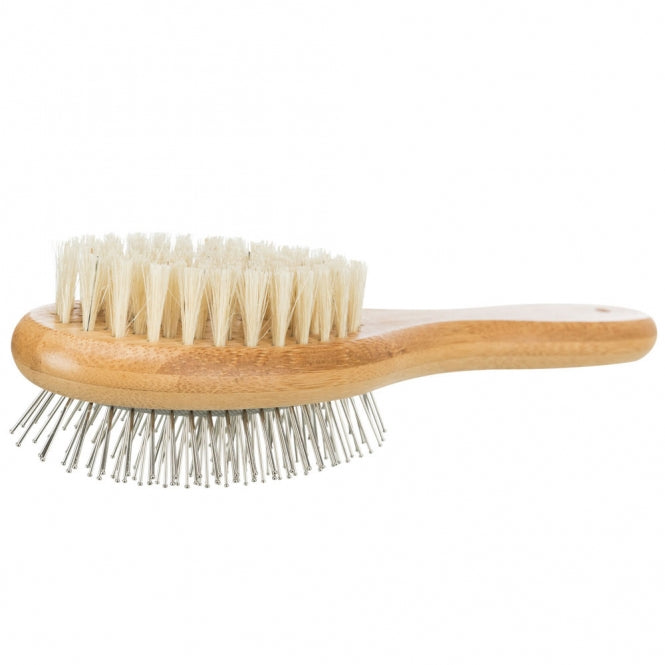 Trixie Trixie beidseitige Bürste aus Bambus - 6 x 22 cm – Anwendung