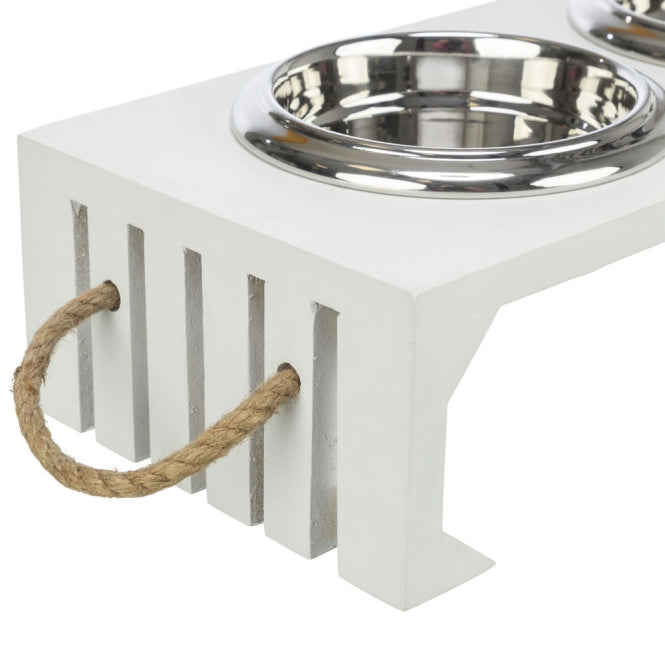 Trixie Trixie BE NORDIC Napf-Set, MDF/Edelstahl - 2 × 0,4 l – Seitenansicht