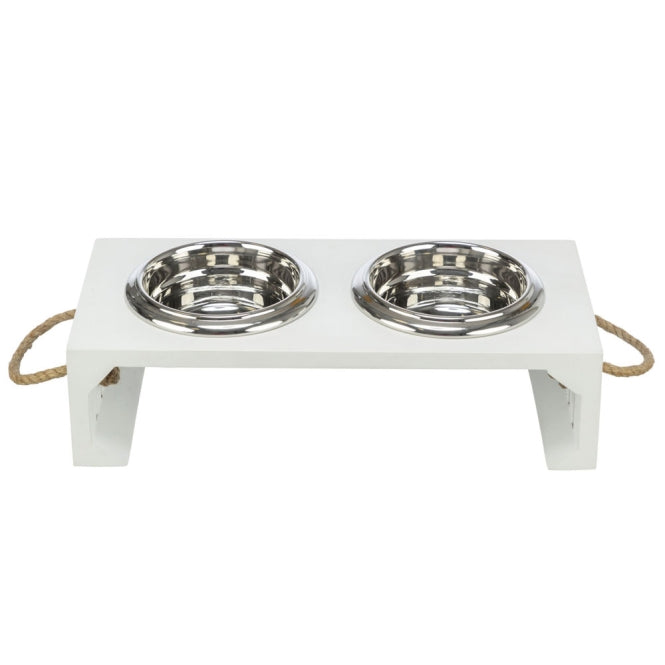 Trixie Trixie BE NORDIC Napf-Set, MDF/Edelstahl - 2 × 0,4 l – Vorderansicht