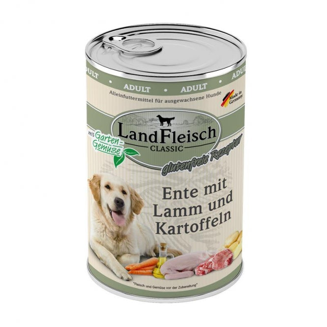 Landfleisch Landfleisch Dog Classic Ente mit Lamm & Kartoffeln - 800g – Vorderansicht
