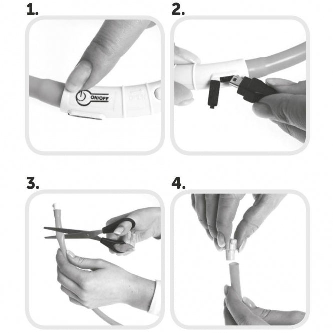 Karlie Karlie Visio Light LED-Leuchtschlauch mit USB - Gestreift - violett-pink – Größenansicht