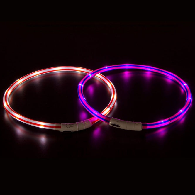 Karlie Karlie Visio Light LED-Leuchtschlauch mit USB - Gestreift - violett-pink – Vorderansicht