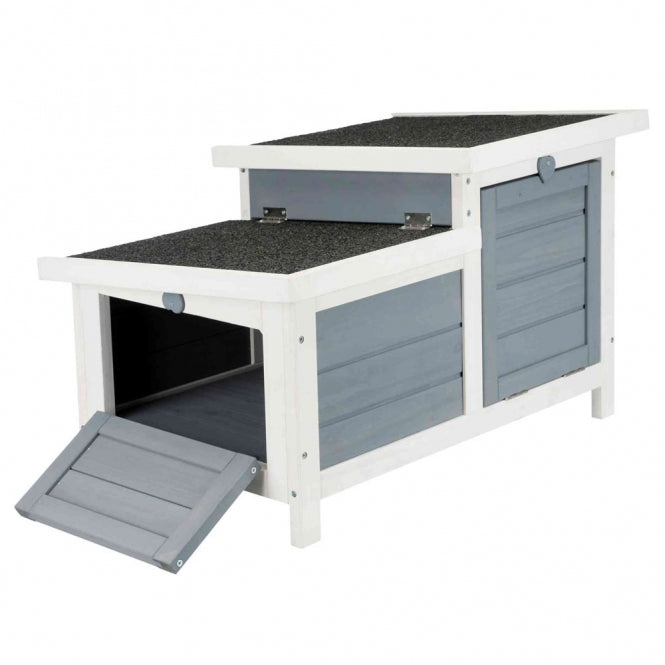 Trixie Trixie Natura Kleintierhaus - grau/weiß – Seitenansicht