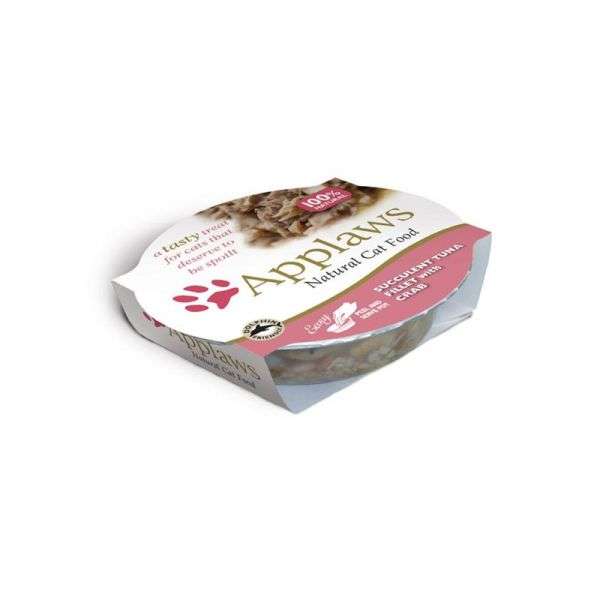 Applaws Applaws Cat Pots saftiges Thunfischfilet&Krabben 60 g – Vorderansicht